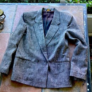 Gray , Double-Breasted Jacket